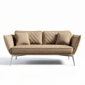 Fabric upholstered sofa with diamond stitching and metal legs 200 x 90 x 75cm