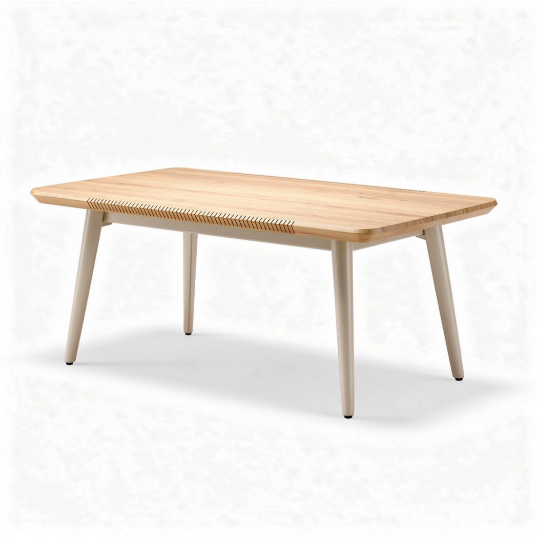 Wooden dining table with natural finish and modern legs 120 x 80 x 75cm