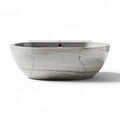Marble vessel sink in natural stone finish for bathroom or kitchen 50 x 38 x 15cm